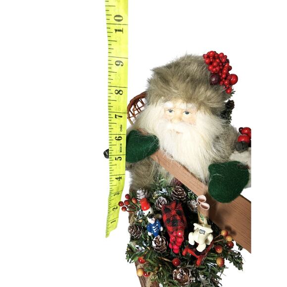 Rustic Canoeing Santa with Toys Tree Cabin Christmas Decor - Picture 8 of 11